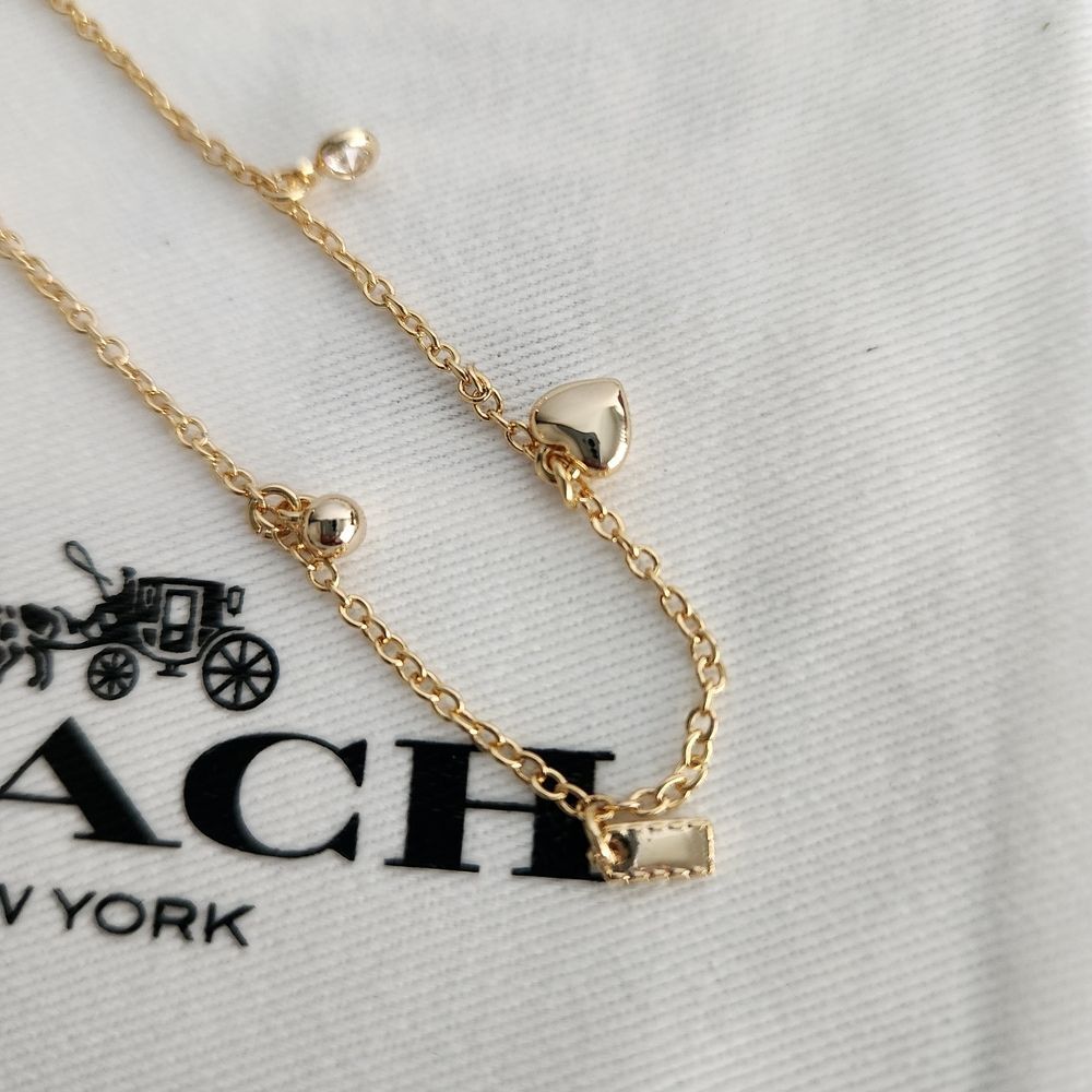 Coach Delicate Gold Charm Bracelet - Jewelry 14k Gold Plated Over Brass - Picture 4 of 9